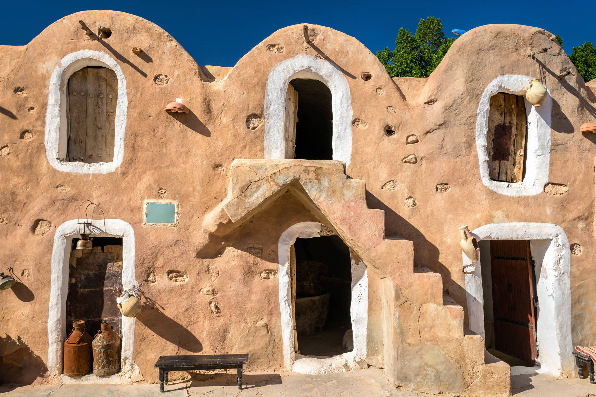 Gliniana architektura Matmaty w Tunezji.