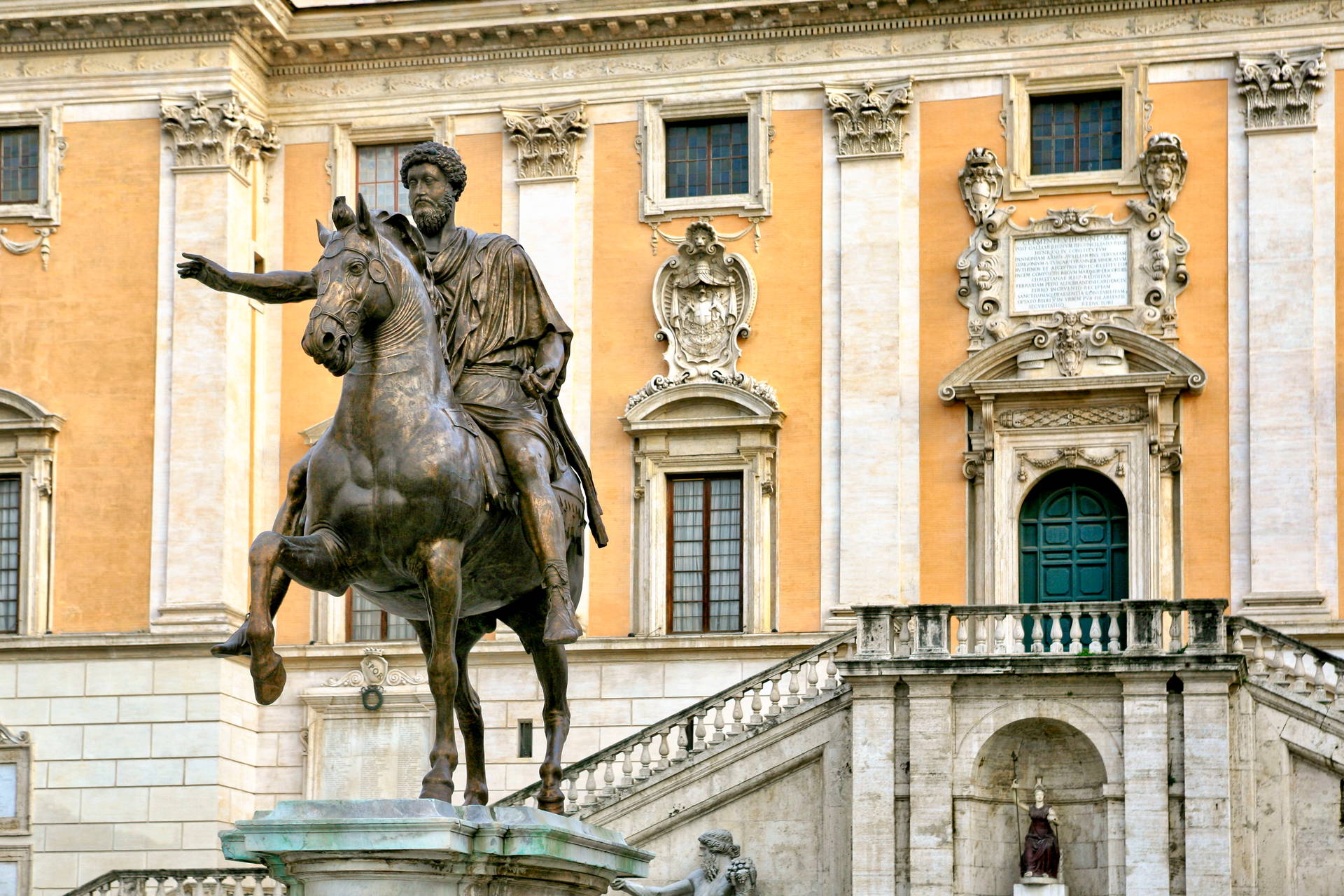 Pomnik Marka Aureliusza na Piazza del Campidoglio w Rzymie.