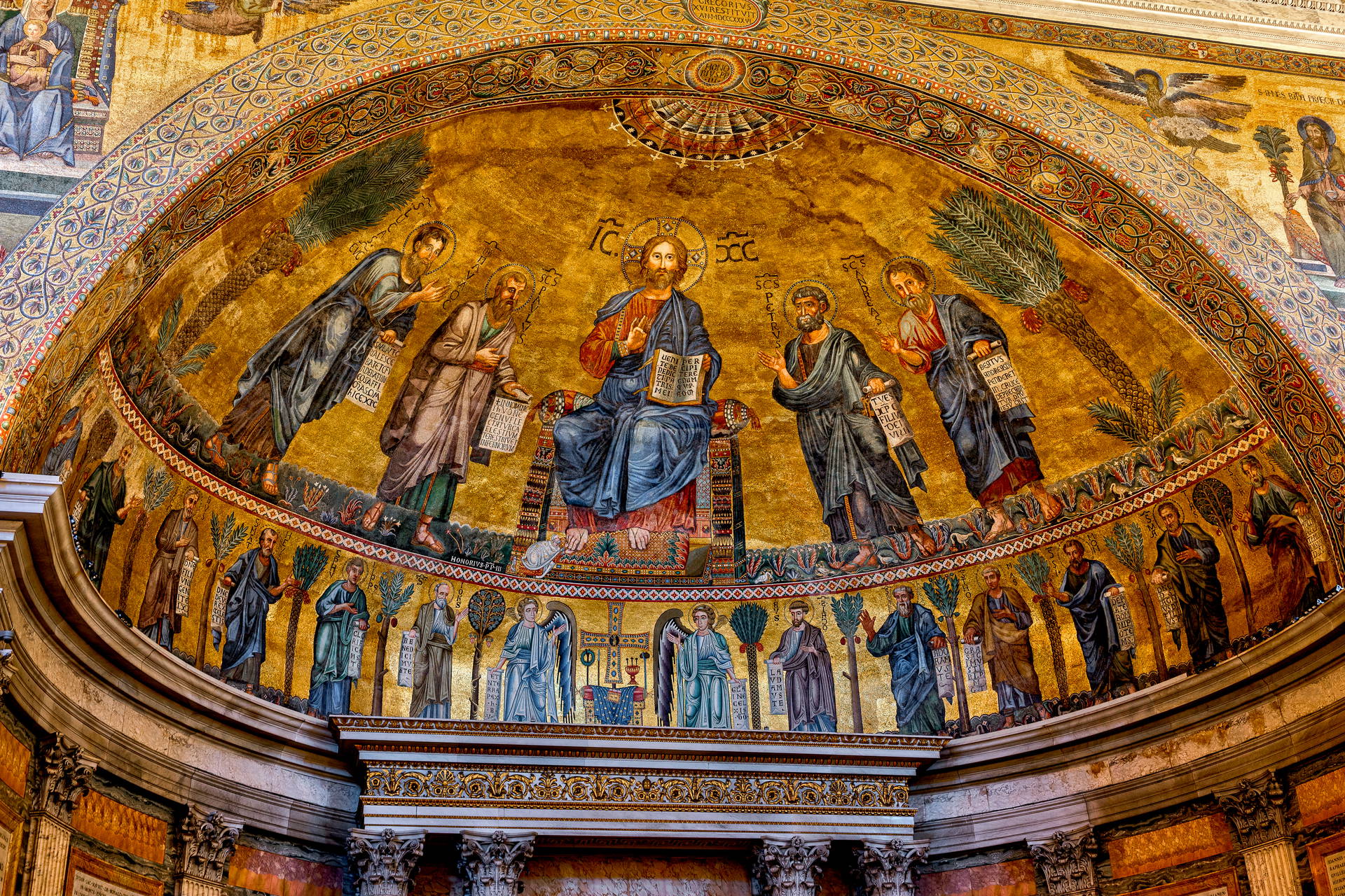 Mozaika w absydzie Bazyliki św. Praksedy w Rzymie.