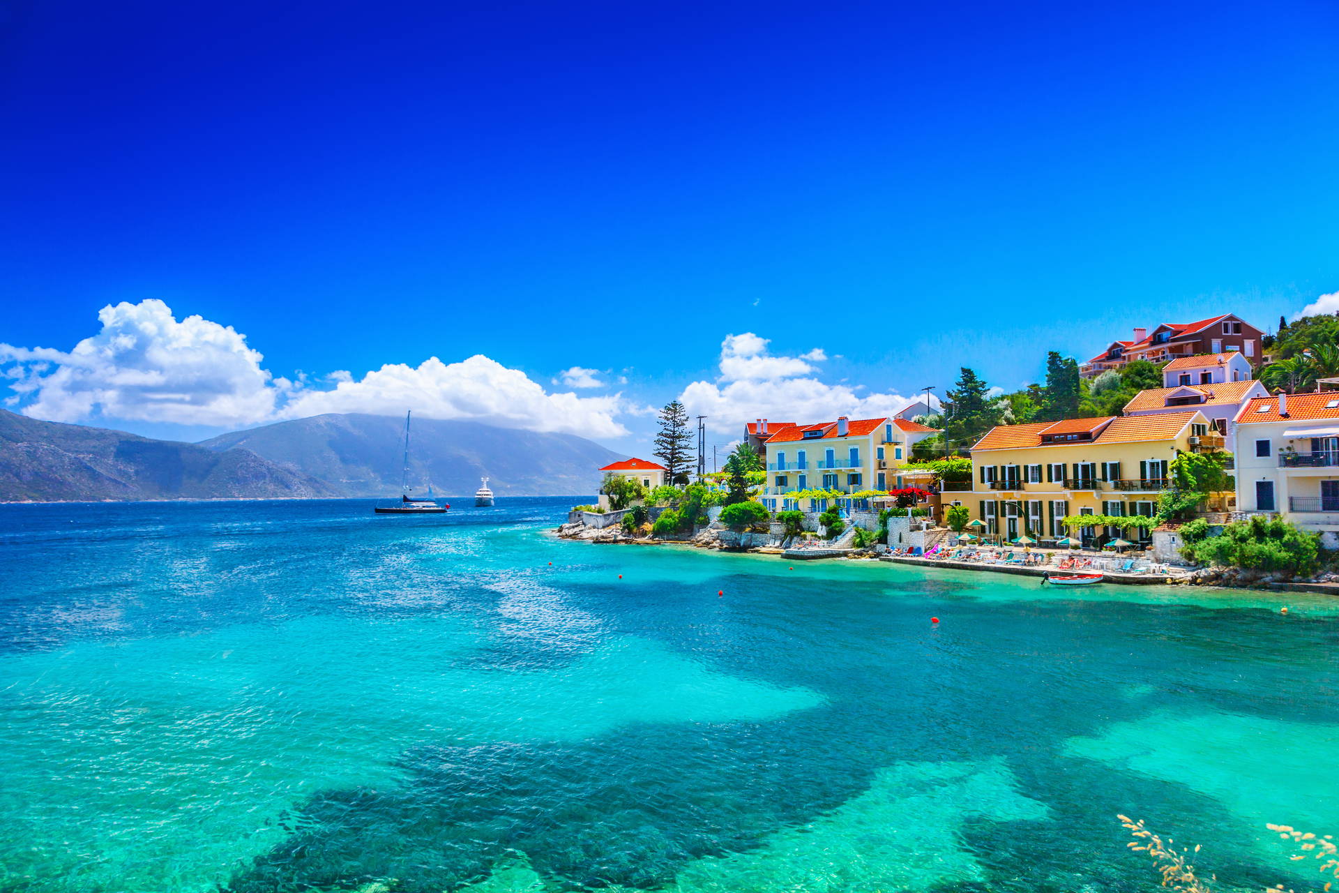 Miasteczko Assos na wyspie Kefalonia, Grecja.