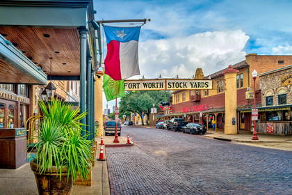 Ulica w Fort Worth Stockyards, Teksas.