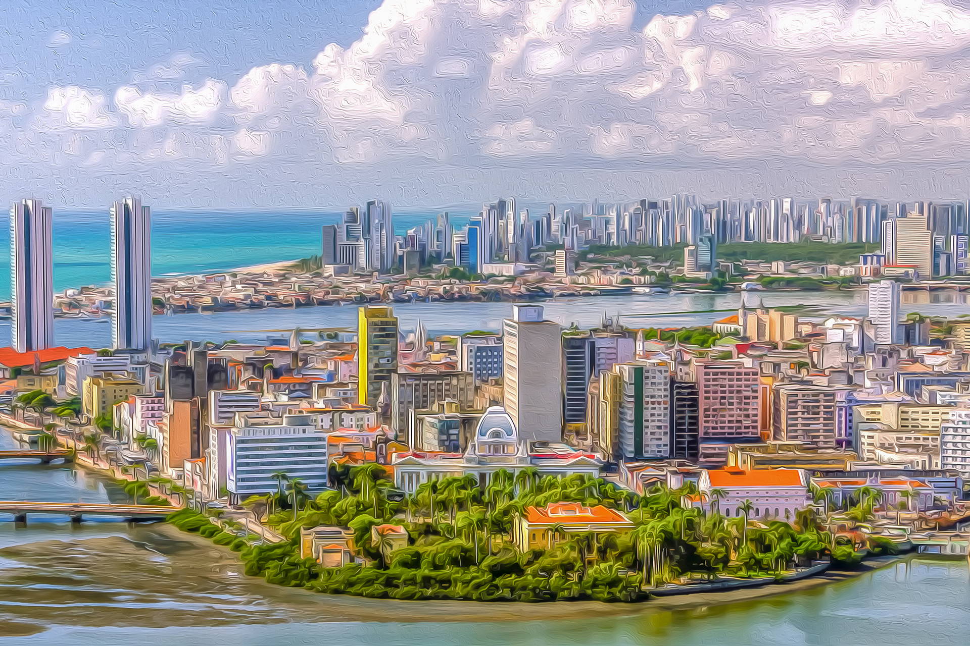 Panorama miasta Recife w Brazylii.