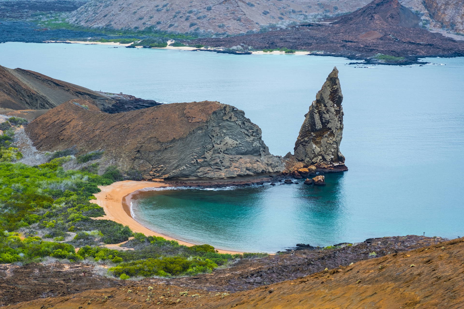 Pinnacle Rock na wyspie Bartolomé, Galapagos.