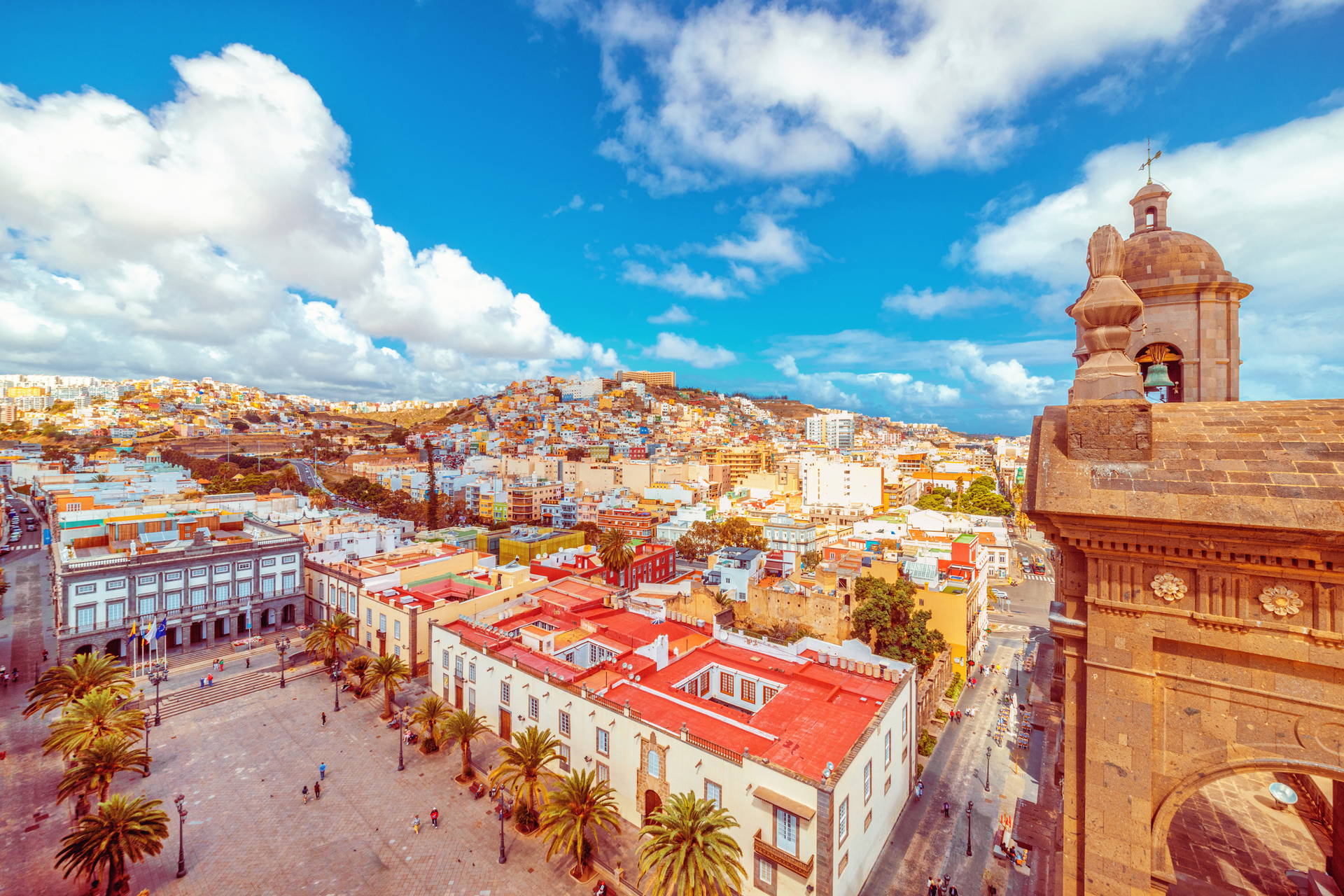 Panorama Las Palmas z katedrą Santa Ana.