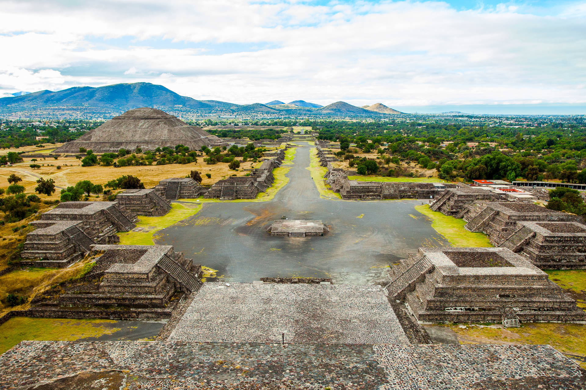 Teotihuacan w Meksyku, widok z góry.