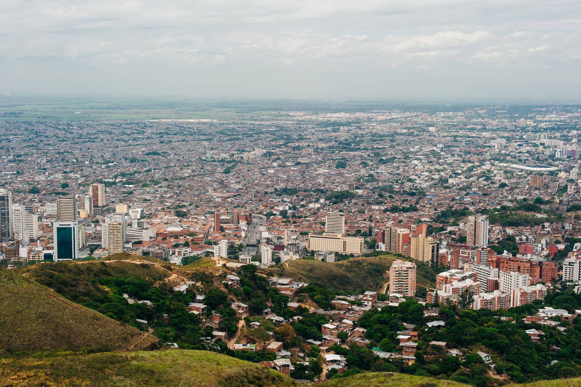 Medellin w Kolumbii z lotu ptaka.