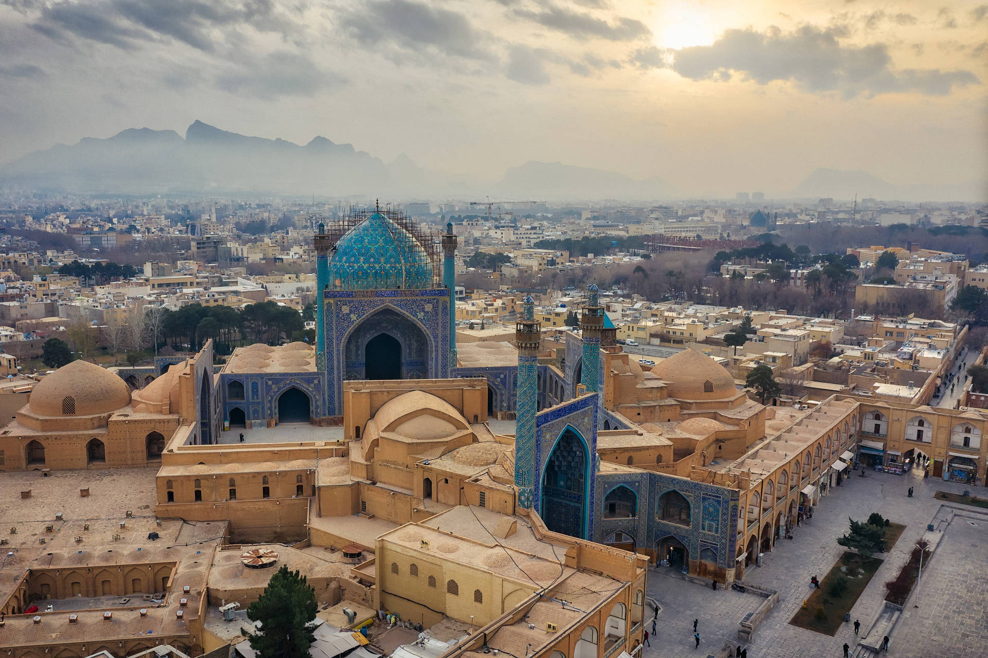 Meczet Szacha w Isfahanie, widok z góry. Iran.