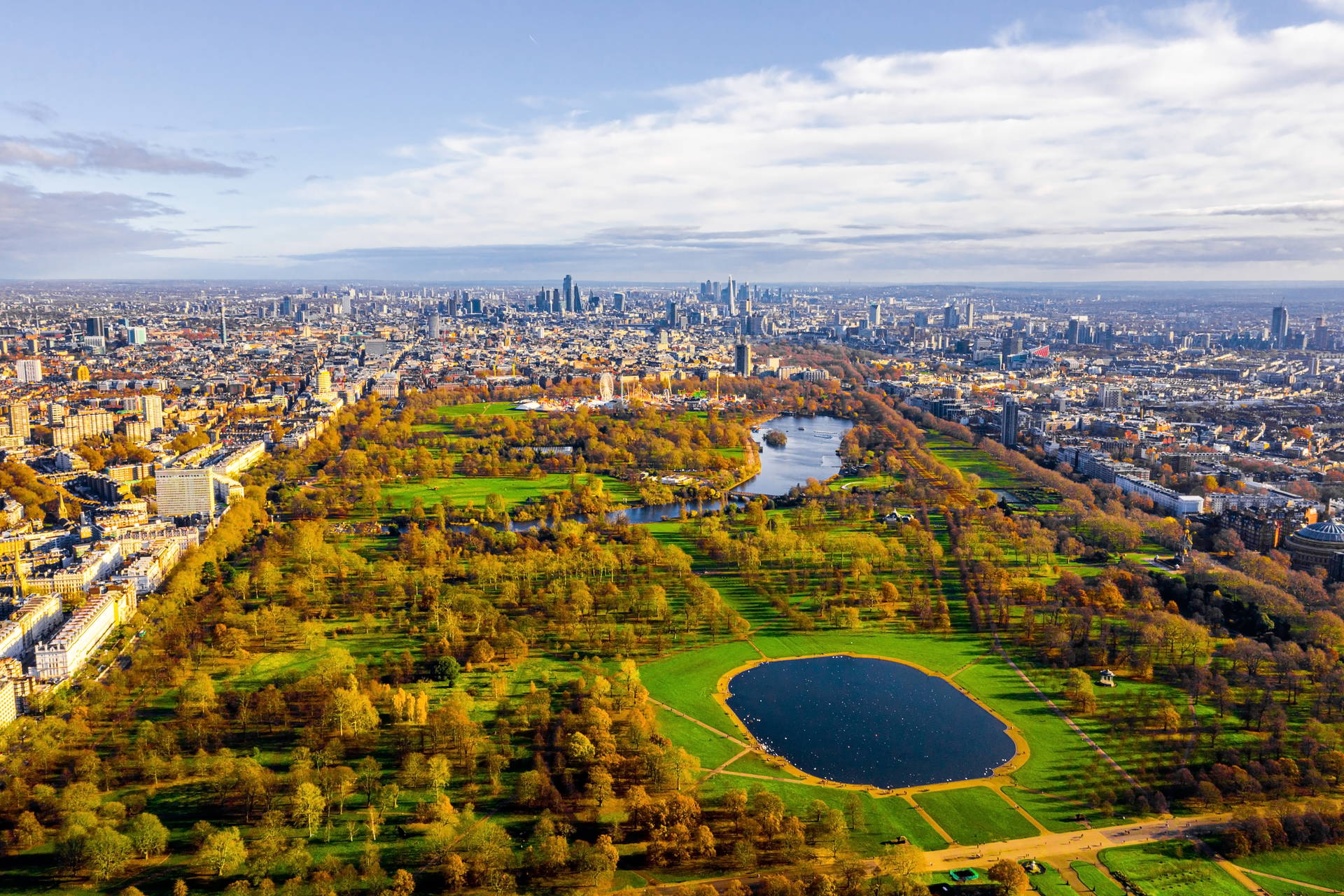 Panorama na Hyde Park w Londynie.