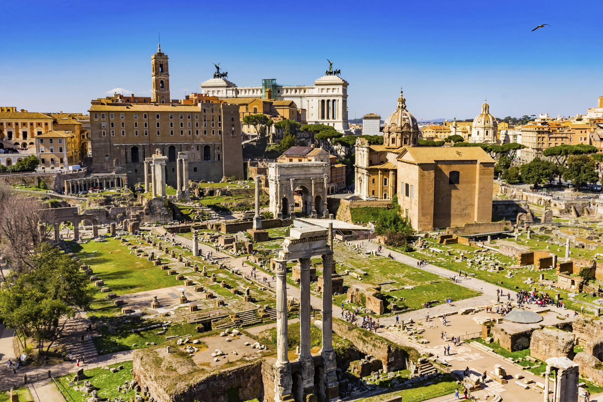 Widok na Forum Romanum w Rzymie.