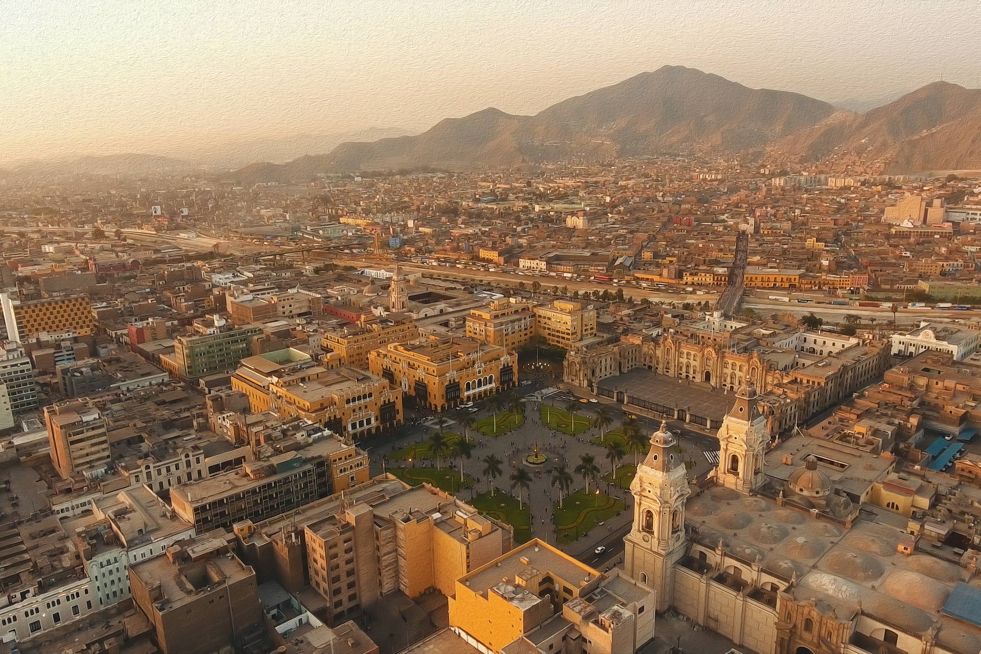 Panorama Limy w Peru z lotu ptaka.