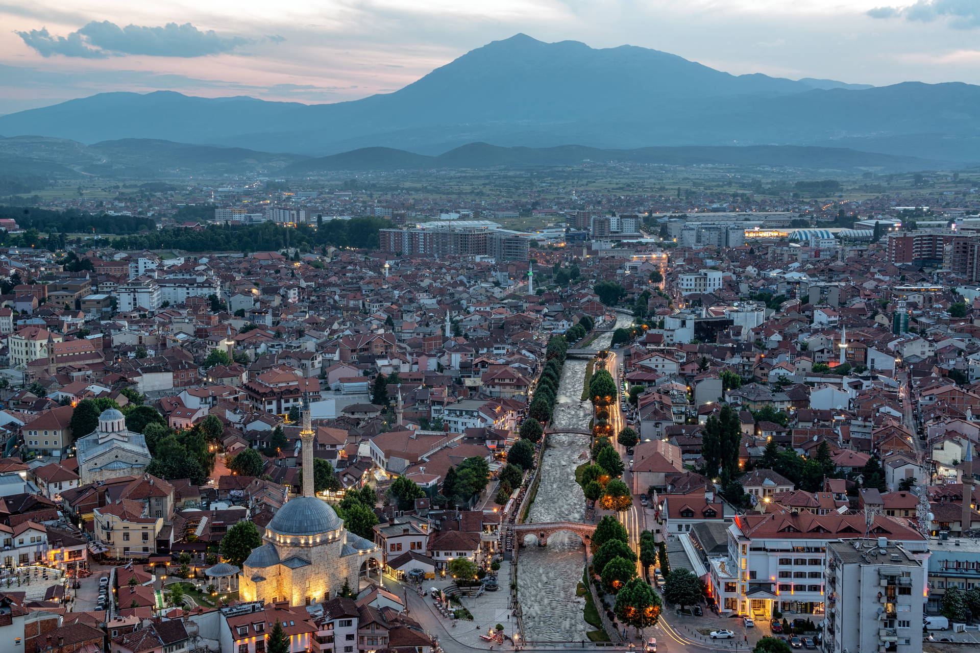 Panorama Prizrenu, Kosowo.