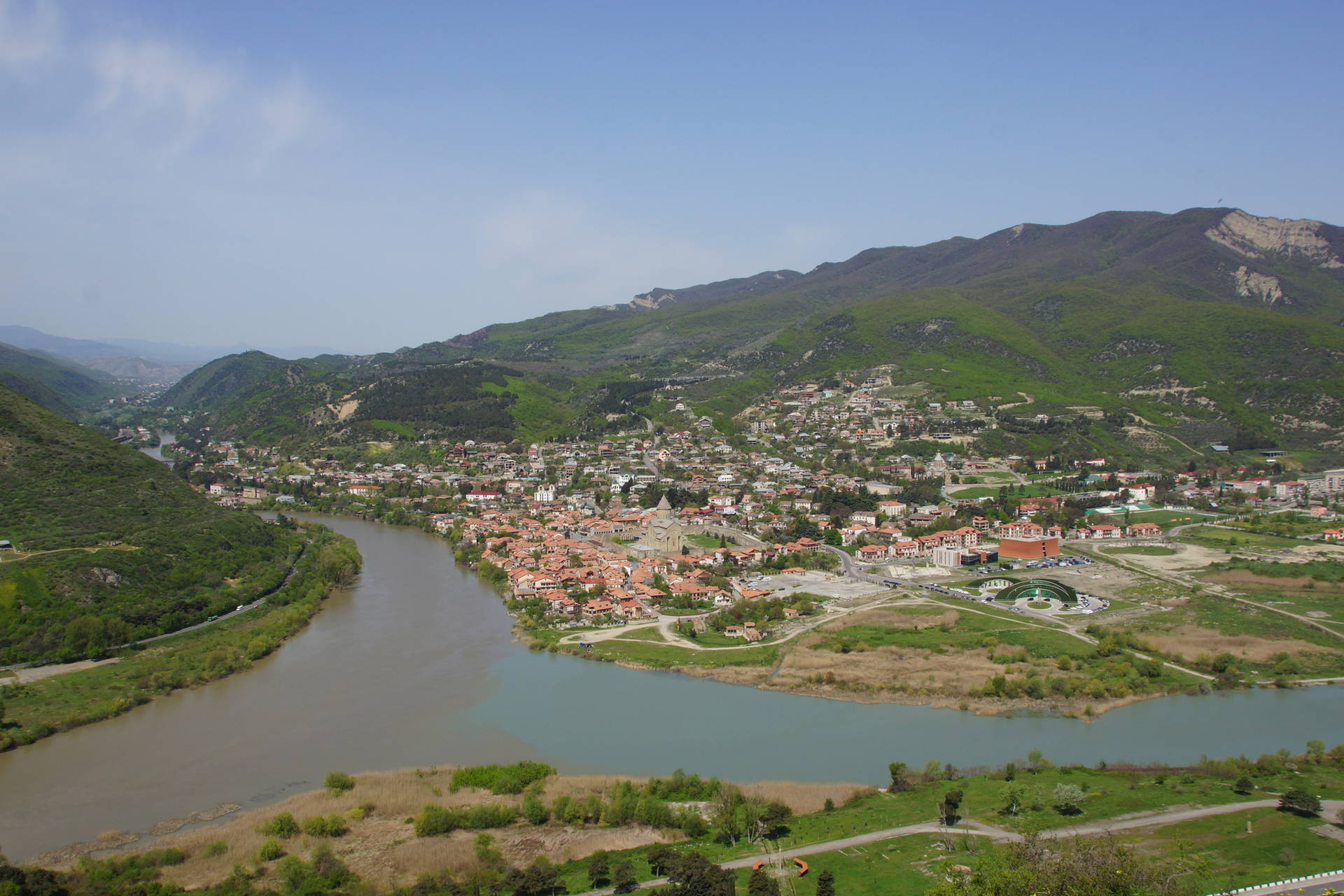 Mccheta w Gruzji, widok na zbieg rzek.