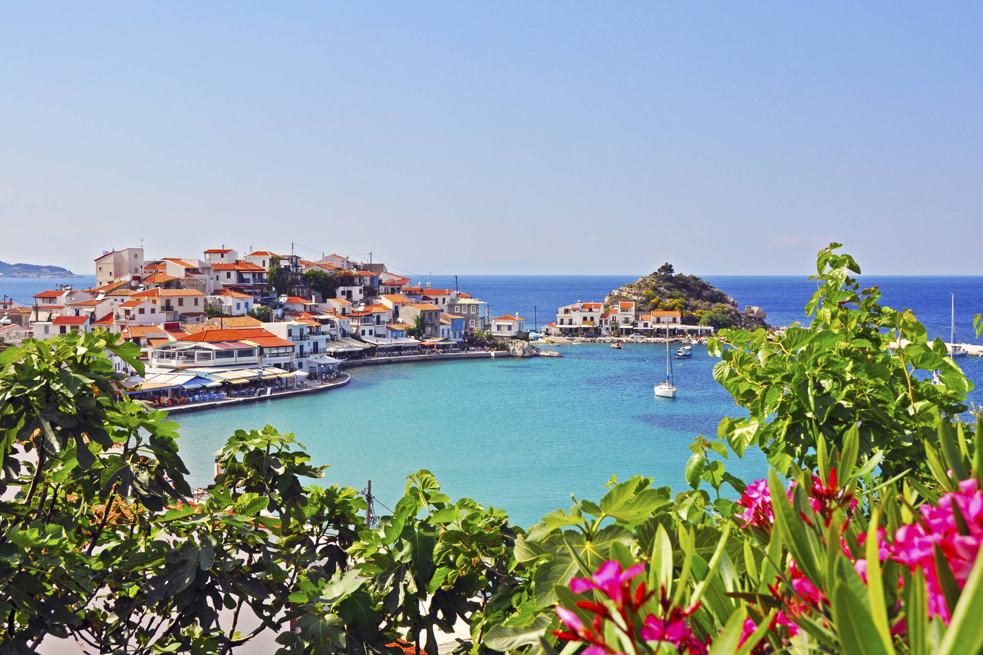 Malownicze miasteczko Skopelos w Grecji.