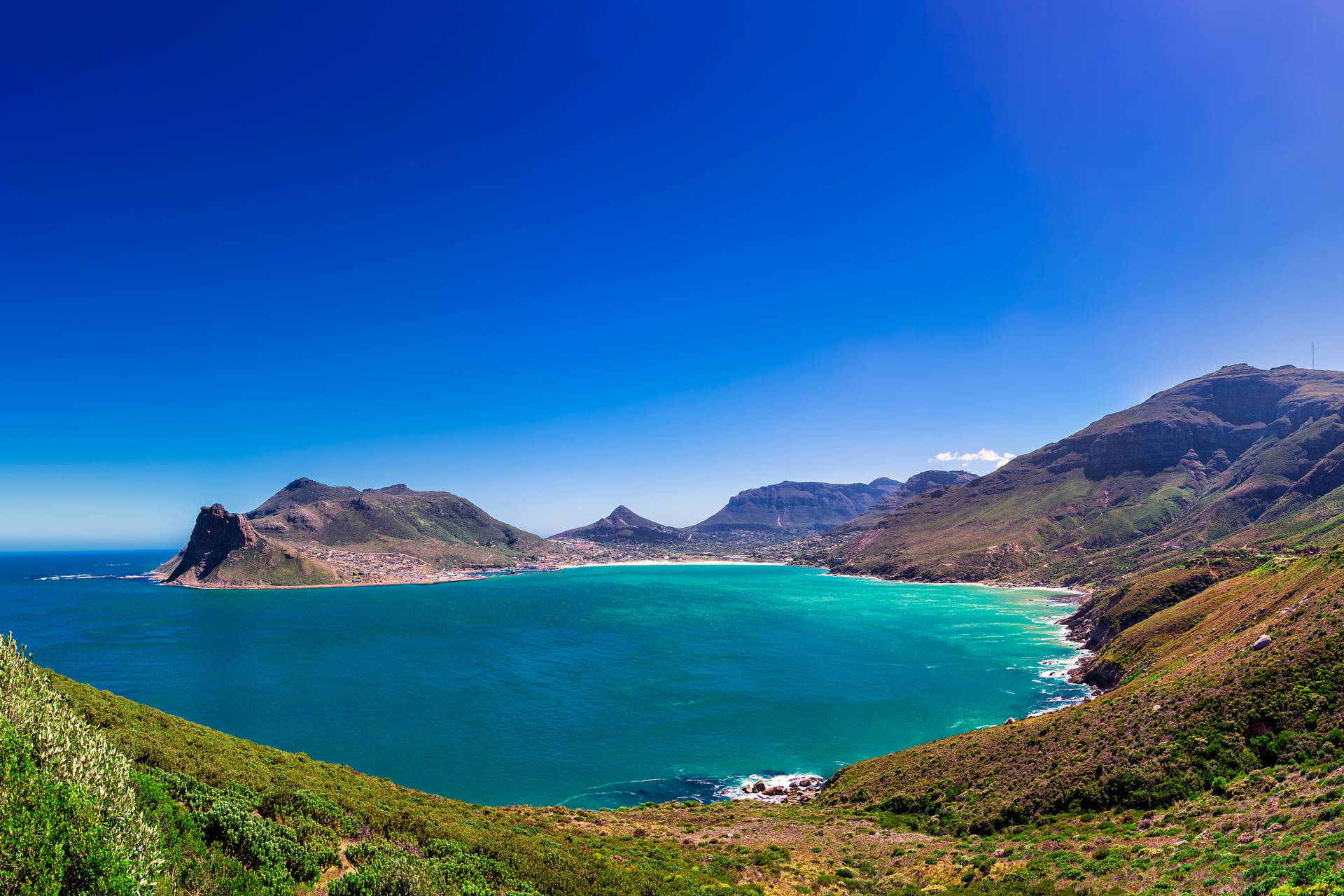 Krajobraz zatoki Hout Bay w Republice Południowej Afryki.