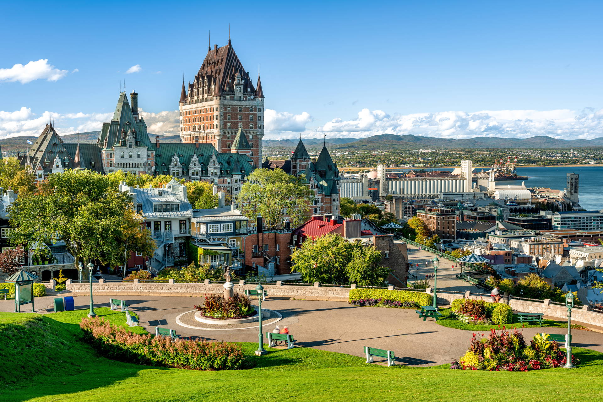 Zabytek Château Frontenac w Quebec City.