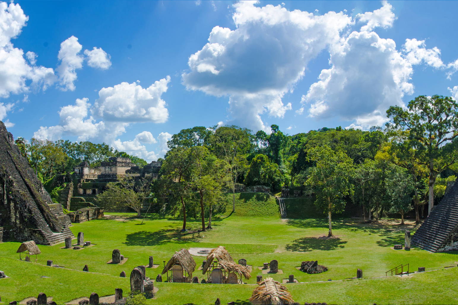 Panorama ruin starożytnego miasta Tikal w Gwatemali.