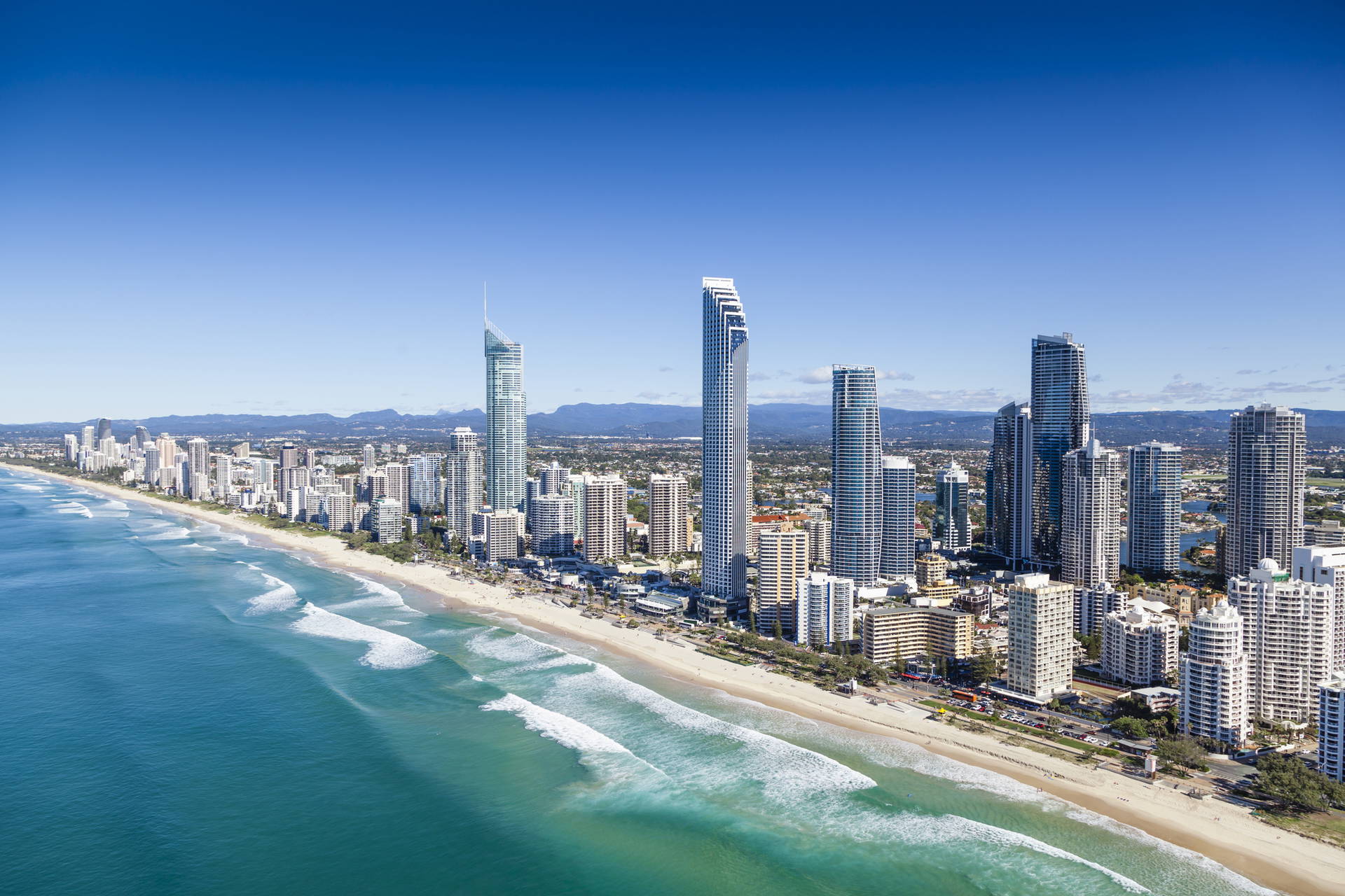 Panorama Gold Coast w Australii z lotu ptaka.