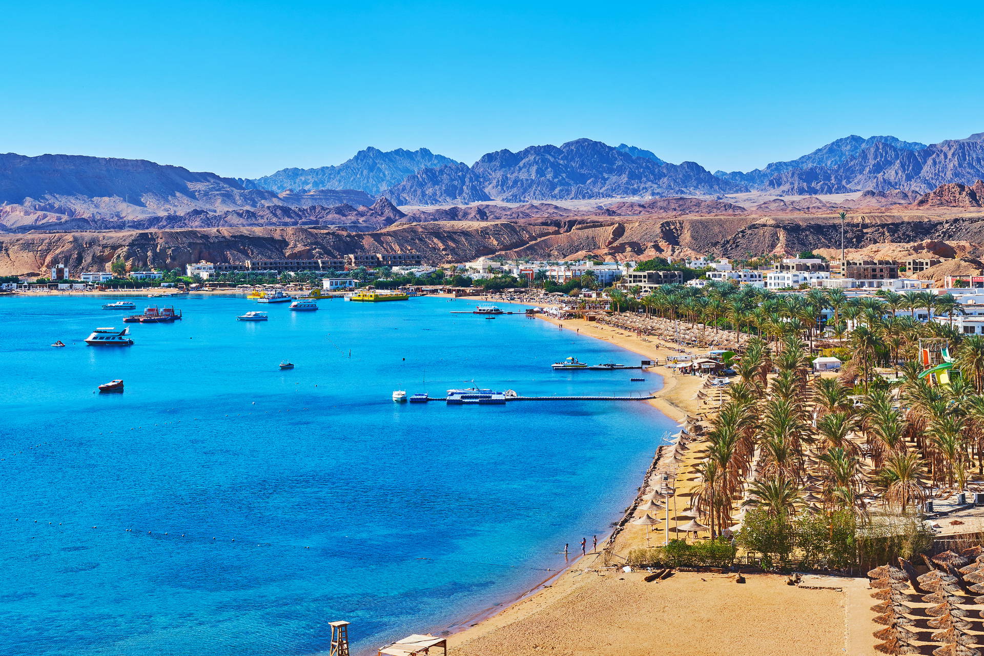 Widok na zatokę w Sharm el-Sheikh, Egipt.