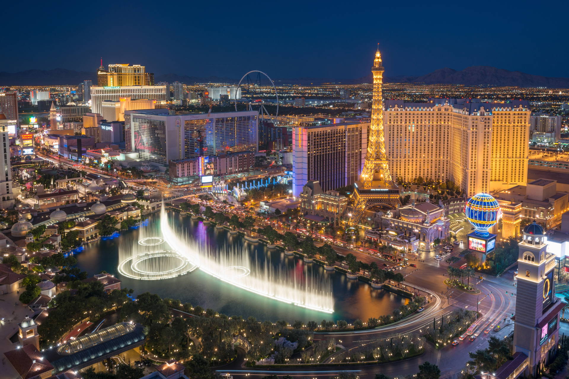 Panorama Las Vegas nocą.