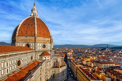 Katedra Santa Maria del Fiore we Florencji sfotografowana z góry.