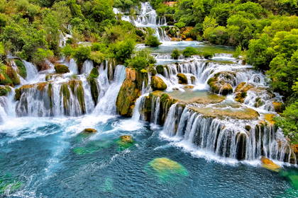 Wodospady Krka w Chorwacji.