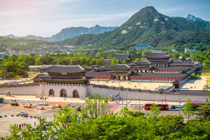 Pałac Gyeongbokgung w Seulu, Korea Południowa.