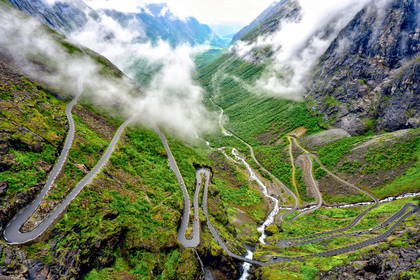Górzysta droga Trollstigen w Norwegii.